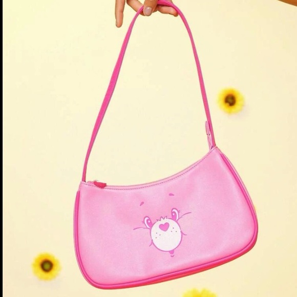 Care Bears Cheer Bear Cartoon Pattern Contrast Binding Hobo Shoulder Bag - Picture 1 of 10